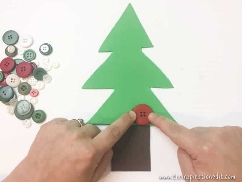 Christmas Tree Button Craft.