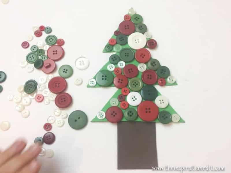 Christmas Tree Button Craft.