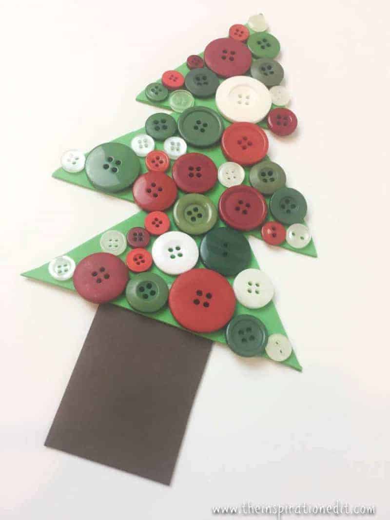 Christmas Tree Button Craft.