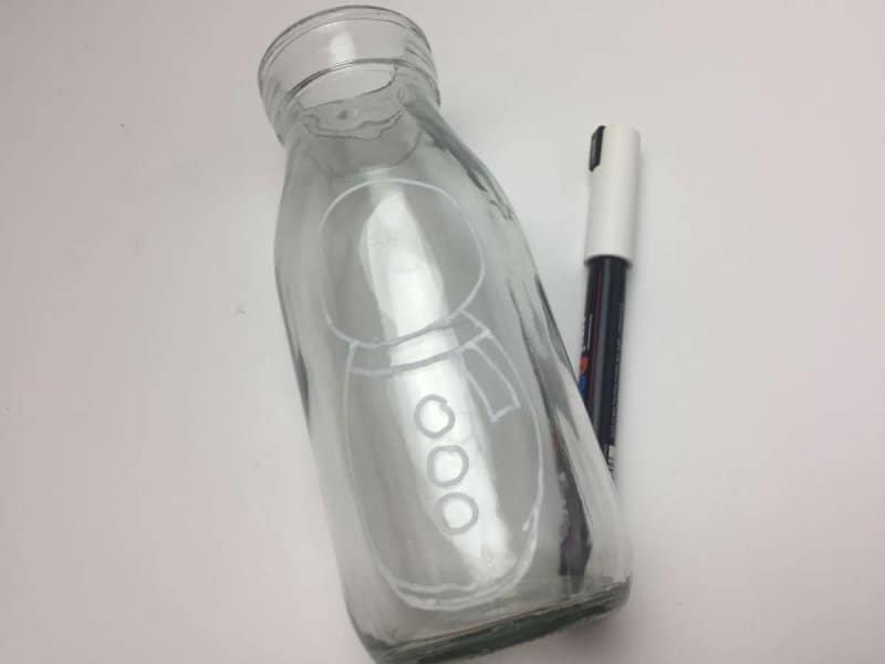 snowman milk bottle art