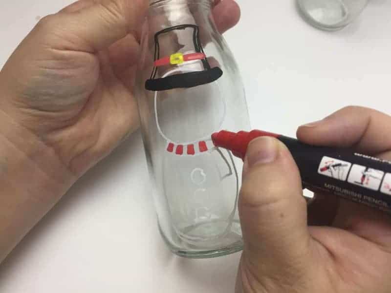 milk bottle snowman art