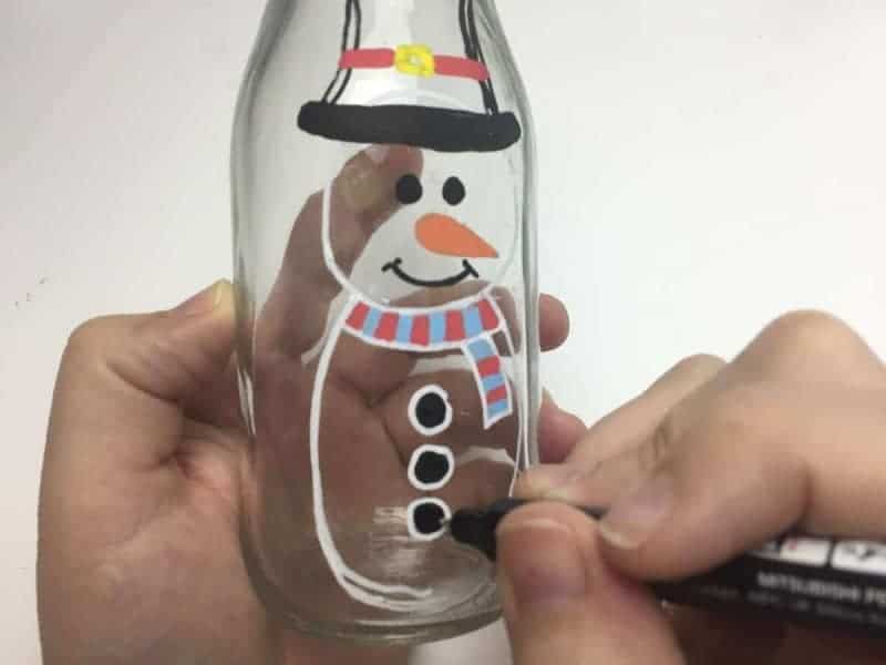 milk bottle snowman art