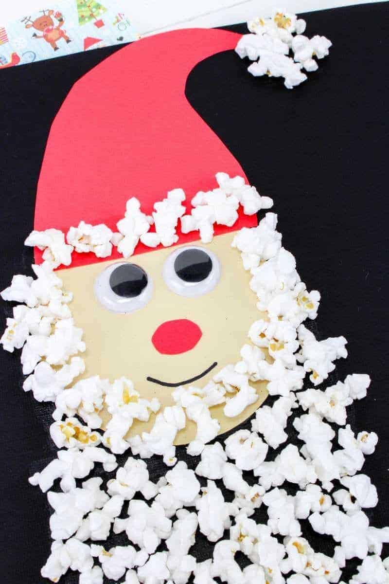 Popcorn Santa Craft for Kids