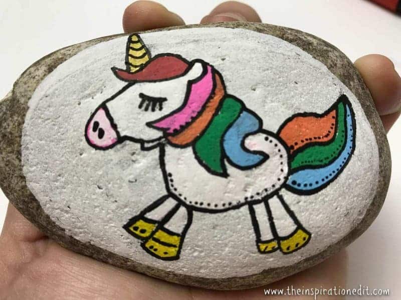 Unicorn Rock Painting.