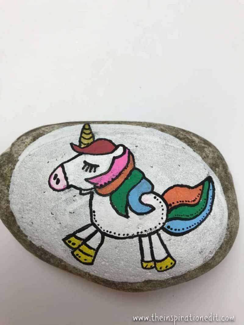 Unicorn Rock Painting.