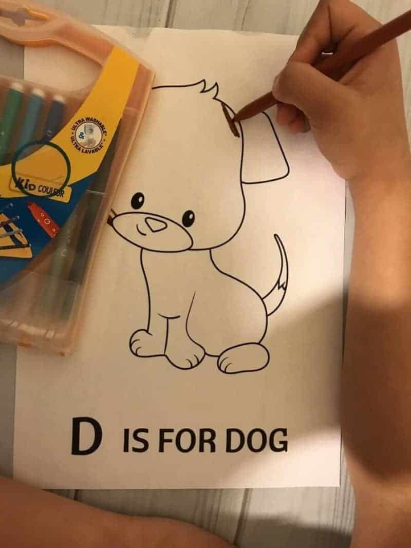 D is for Dog Printable.