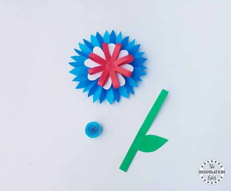 4th July Paper Flower Craft.