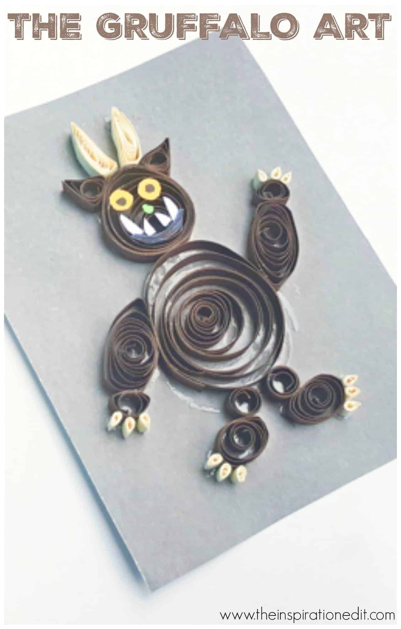 Gruffalo Pictures and Art Making the Quilling Paper.