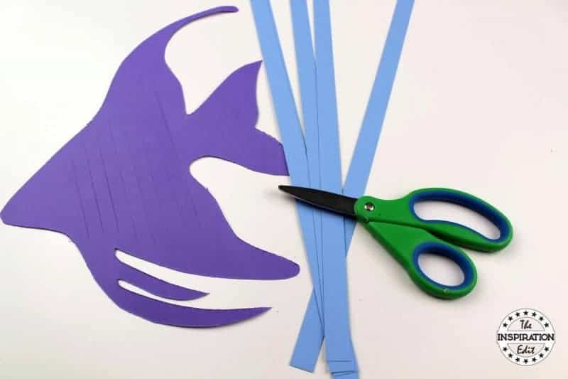 Making a Paper Angel Fish Craft.