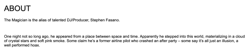 6 Key Branding Elements to Kickstart Your Music Career The Magicians Bio 1024x231