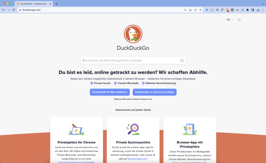 Suchmaschine DuckDuckGo