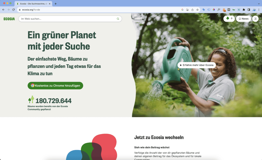 Suchmaschine Ecosia