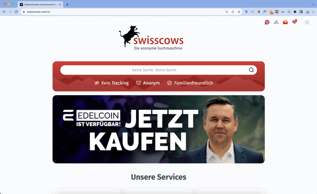 Suchmaschine Swisscows