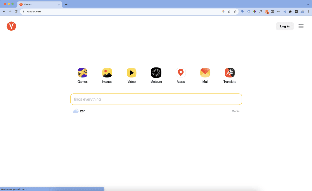 Suchmaschine Yandex