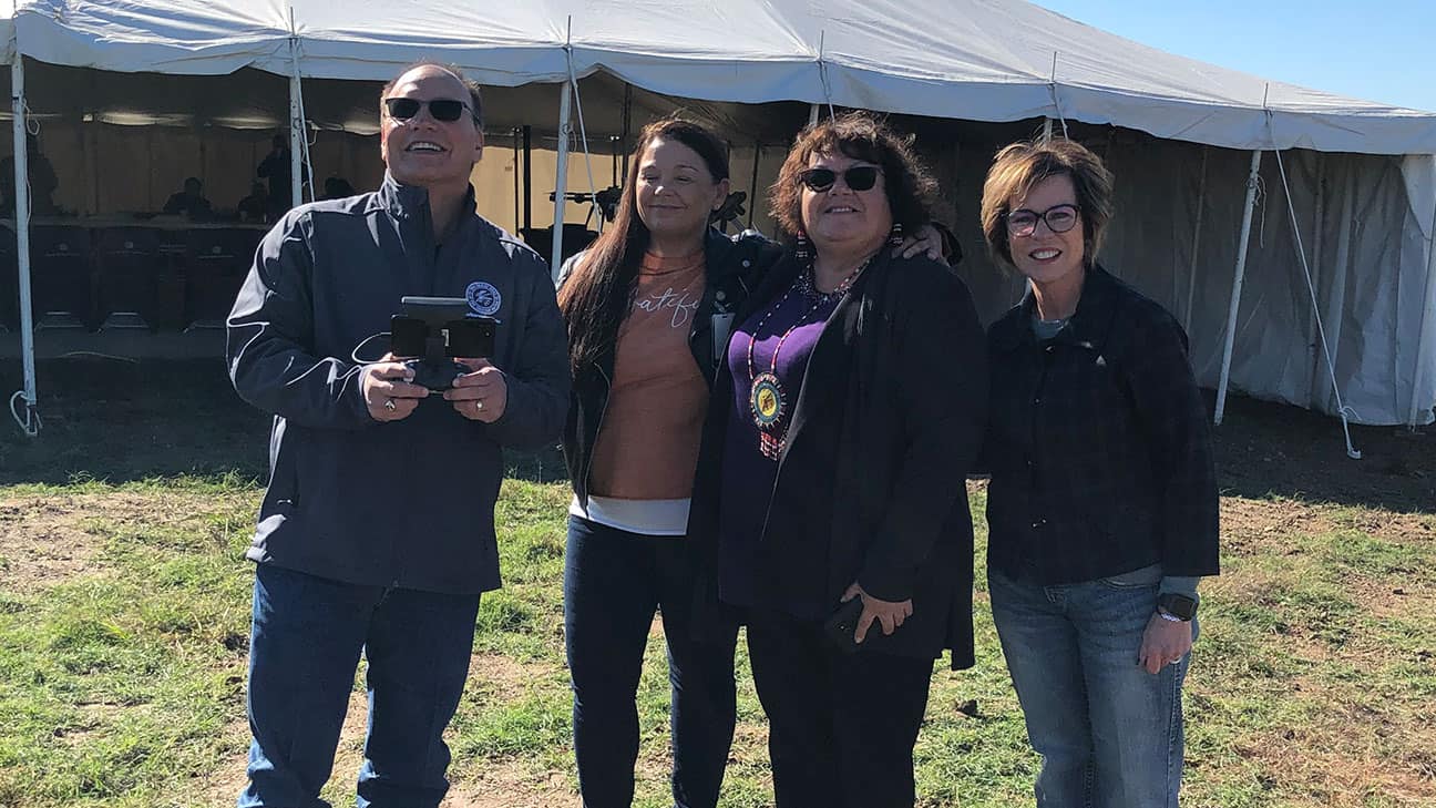 Choctaw Nation of Oklahoma Chief Batton flying a drone