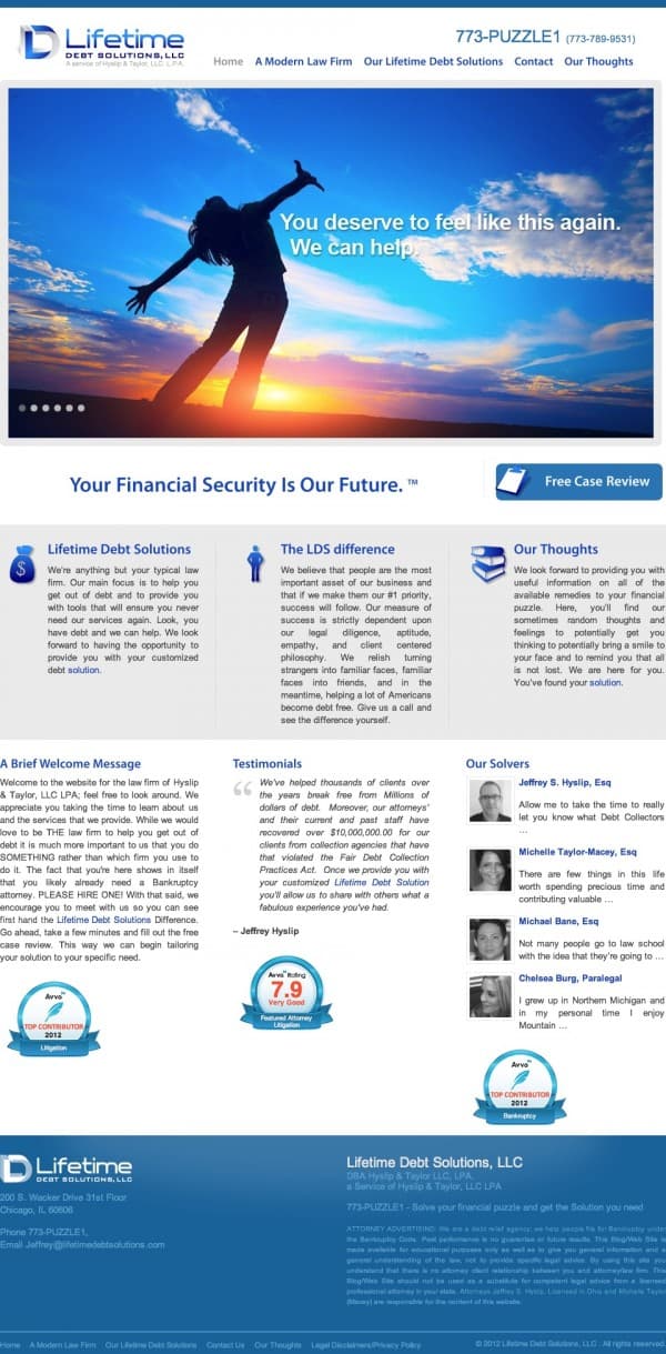 Lifetime debt solutions - your financial security is our future
