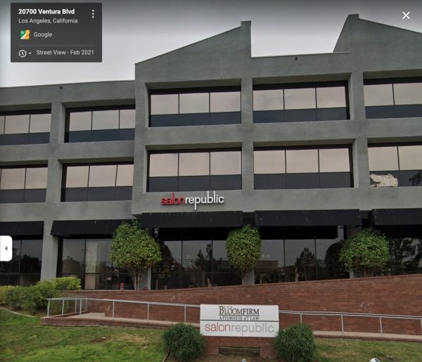 Screen shot 2021-09-13 at 10. 38. 52 am | get out of debt guy - steve rhode Office building with salon republic signage in los angeles, california.