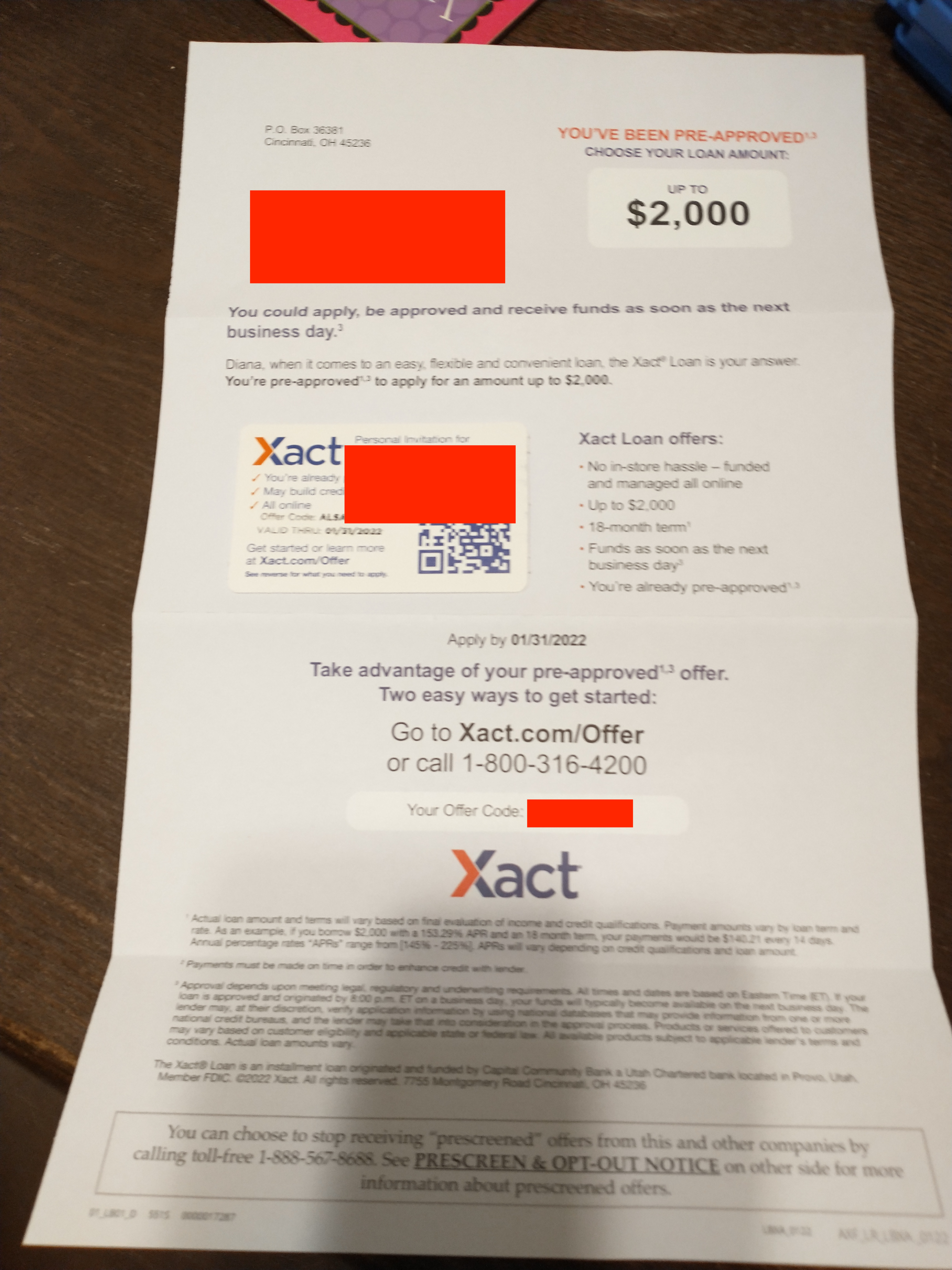 A deep dive into the xact loan mailer. Scam or blessing?