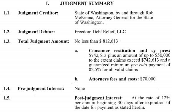 Fdr judgment summary