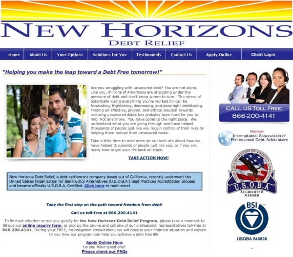 New horizons debt relief