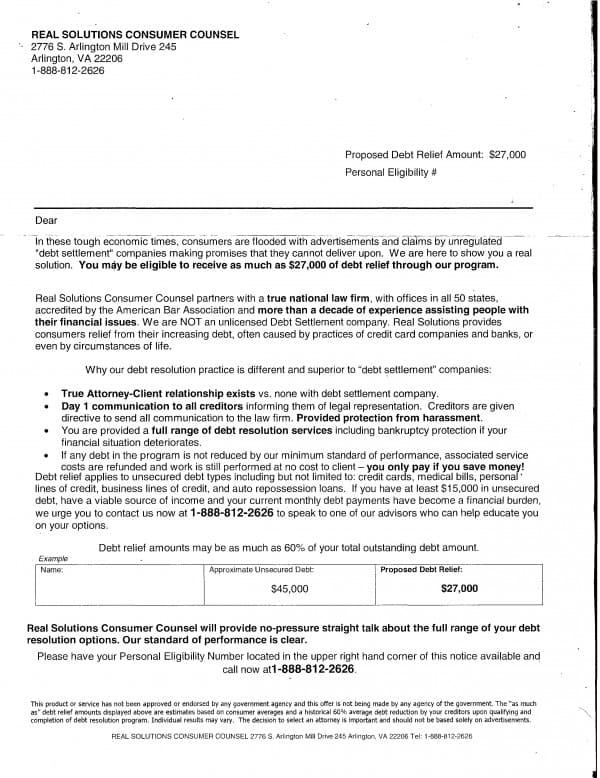 Real solutions consumer counsel