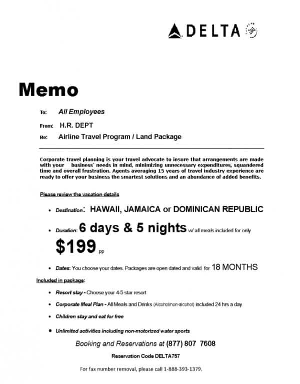 Travel fax scam