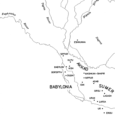 Map of the Mesopotomia region Map of the Mesopotomia region