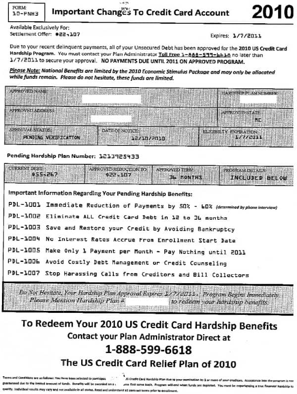 Us credit card hardship benefits