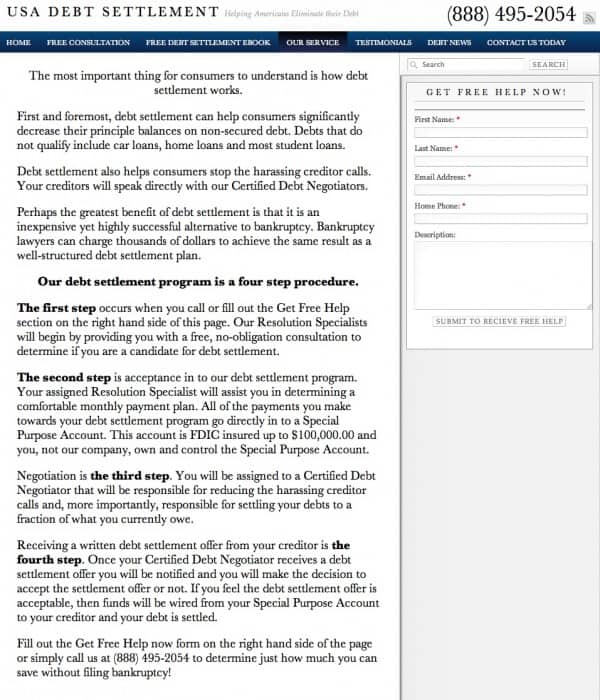 Usa debt settlement service Usa debt settlement service