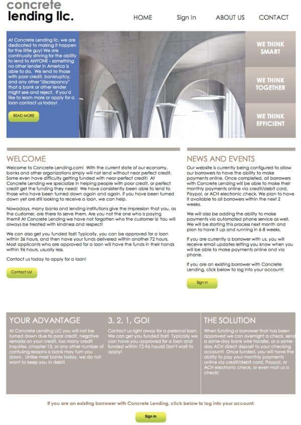 Concrete lending, llc web site Concrete lending, llc web site