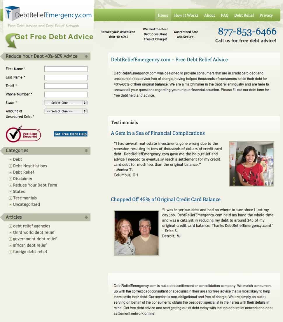 Debt relief emergency web Debt relief emergency web