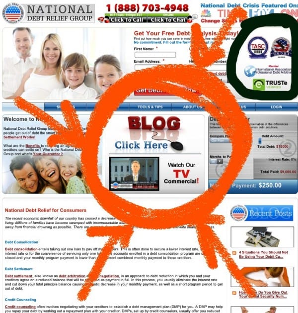 National debt relief group home page