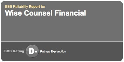 Wise counsel debt solutions bbb rating