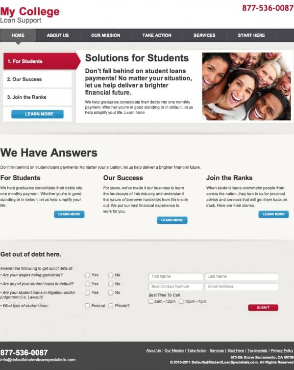 My college loan support