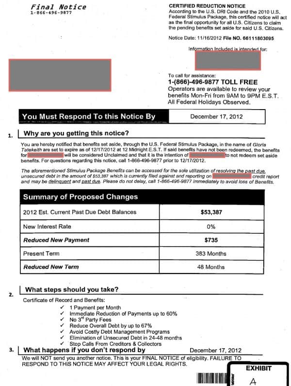 Certified resolution notice
