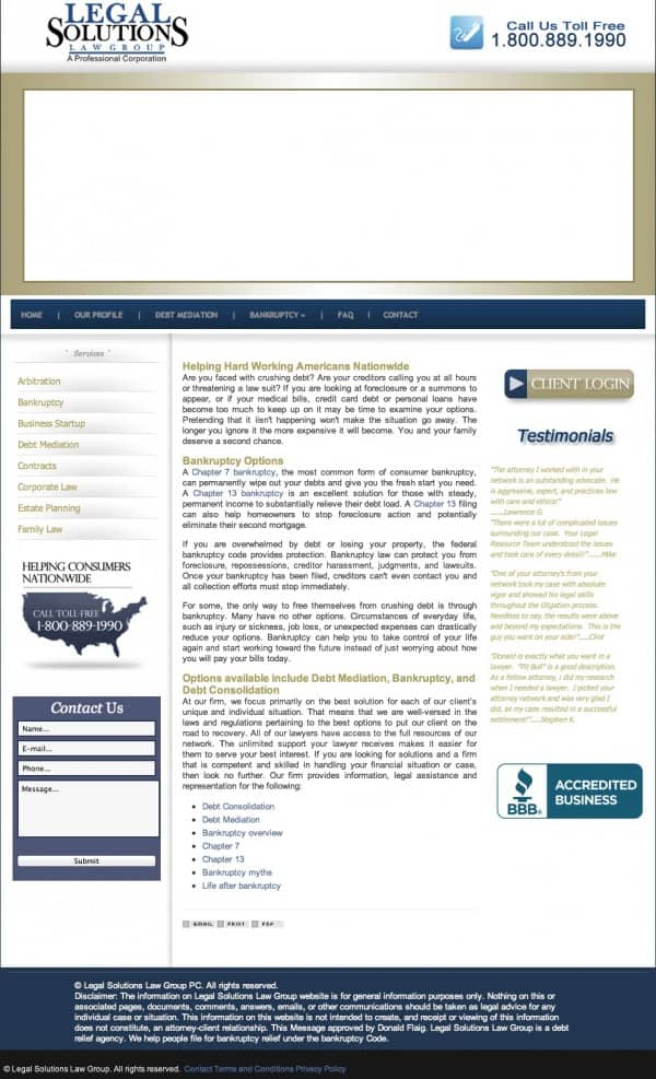 Legal solutions - bankruptcy settlement