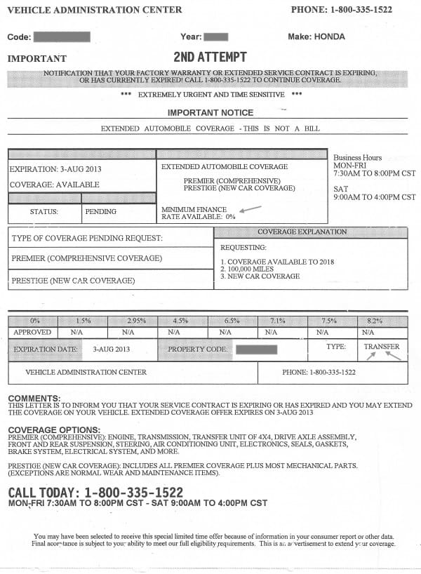 Auto warranty