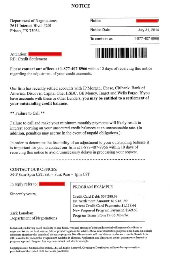 Uds mailer inside
