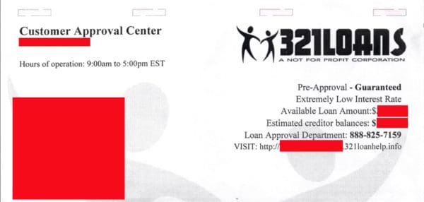 321loans mailer front