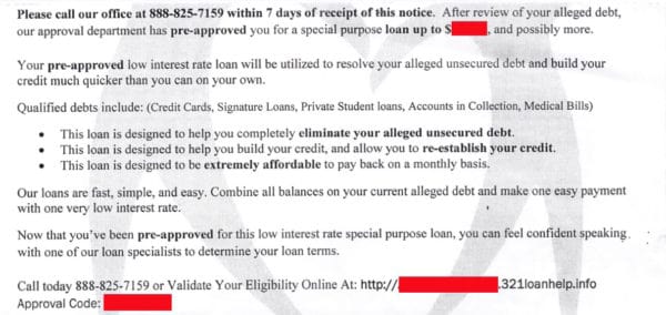 321loans mailer inside text
