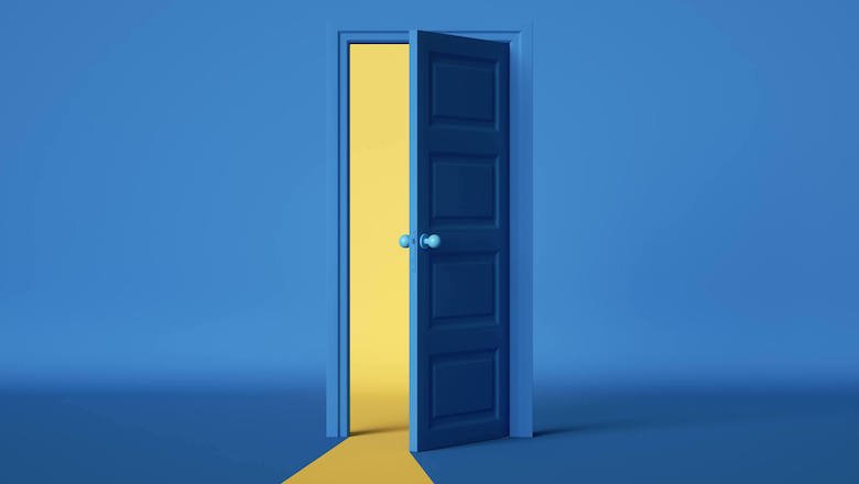 Doors open to financial freedom and debt relief, symbolizing new opportunities in debt management.