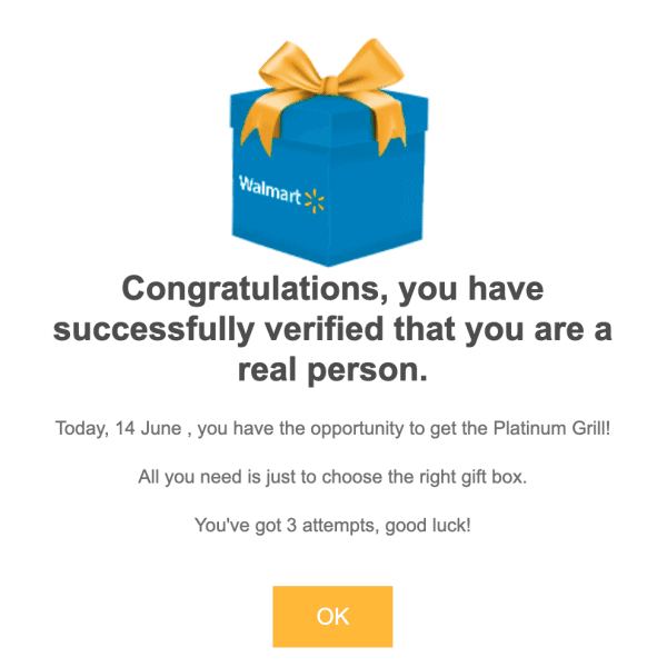 Walmart gift box with gold ribbon, online shopping, gift cards, rewards, holiday gift.