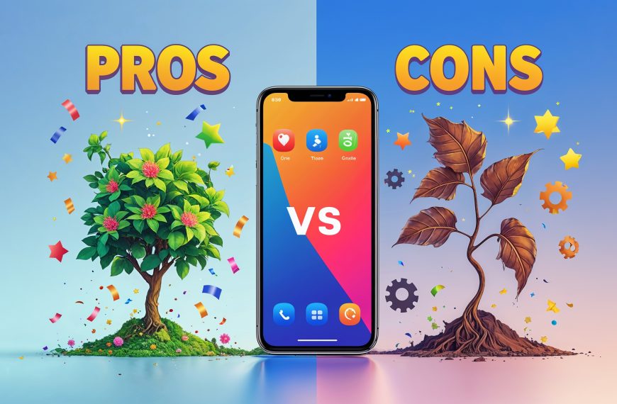 Pros and cons comparison of trees and a smartphone for financial advice or decision-making.