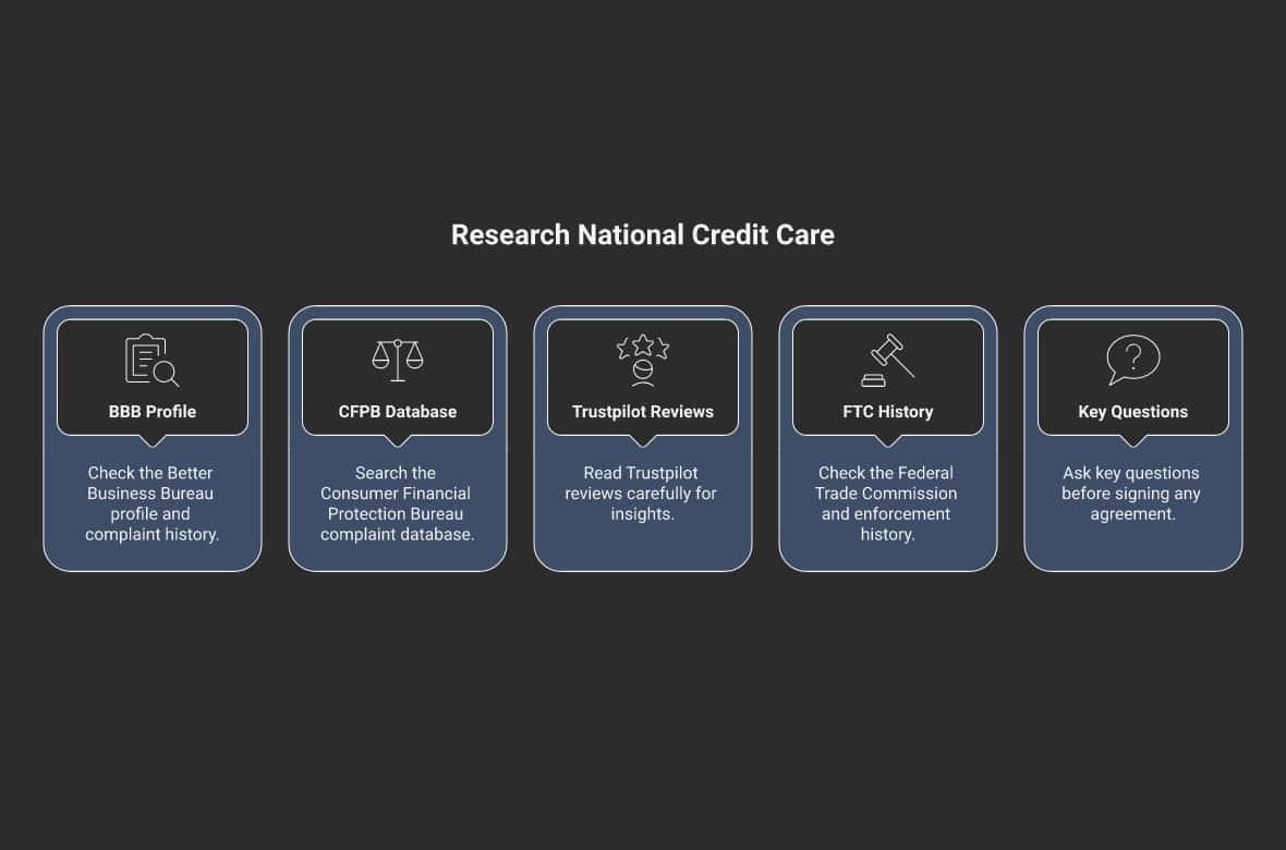 5 steps to research National Credit Care