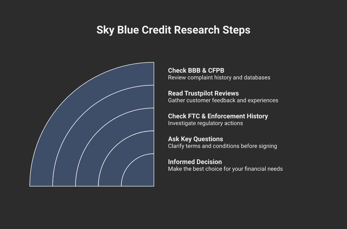 5 steps to research Sky Blue Credit