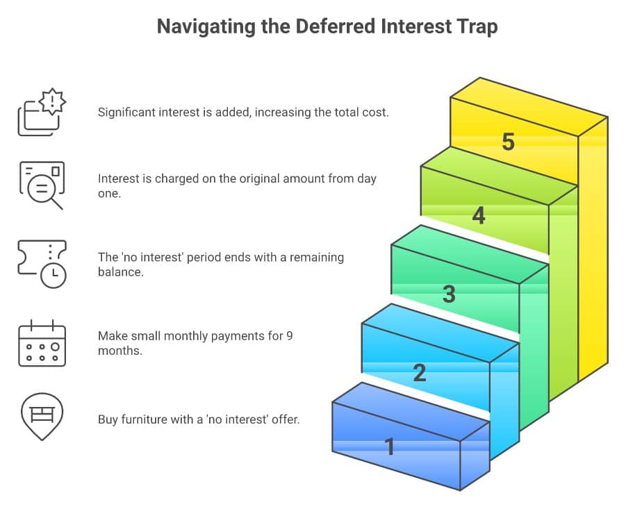 How deferred interest works on store credit cards — the hidden cost of promotional financing