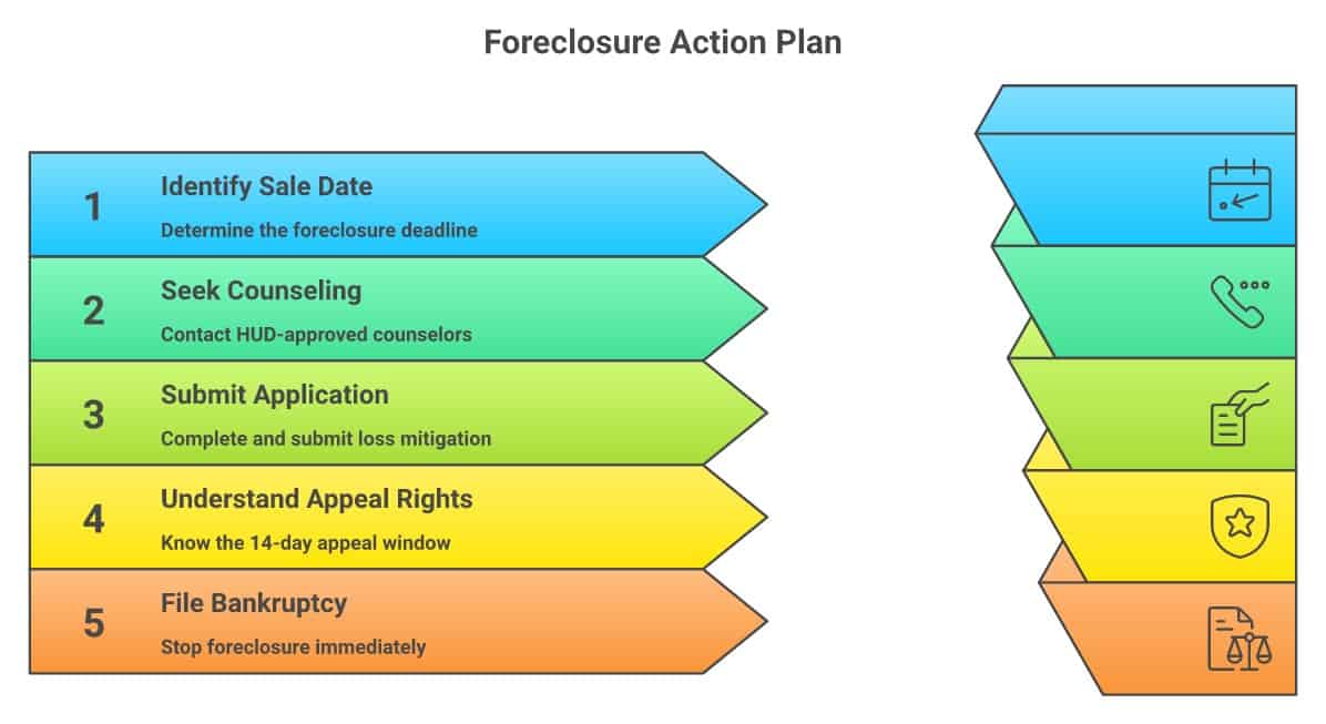 Five steps to take in the next 48 hours when facing foreclosure - infographic