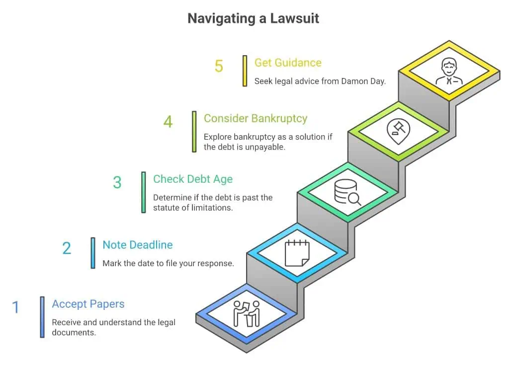 What to do when a process server is looking for you - crisis steps infographic