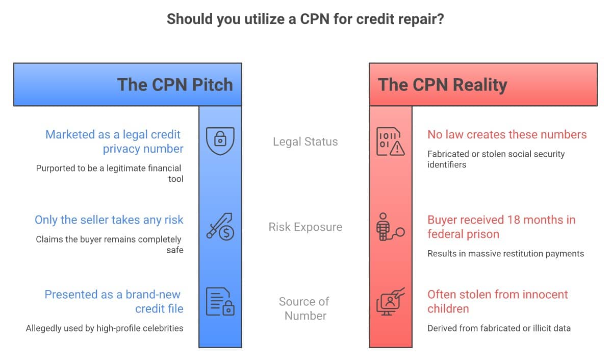 Comparison of CPN Pitch and Reality for Credit Repair.