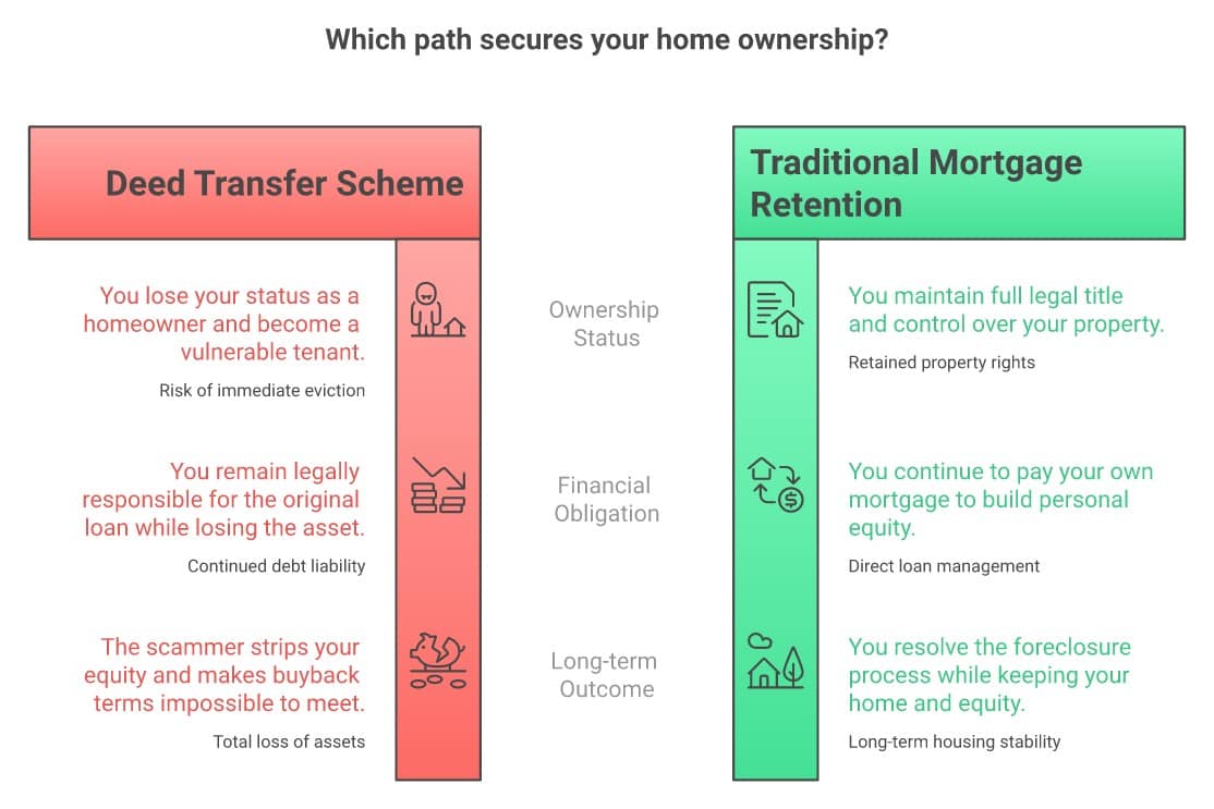 Deed transfer foreclosure rescue myth vs truth - infographic